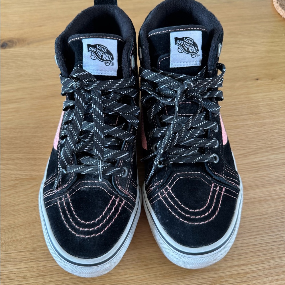 Vans Black, Olive Green and Pink High-Top Sneakers